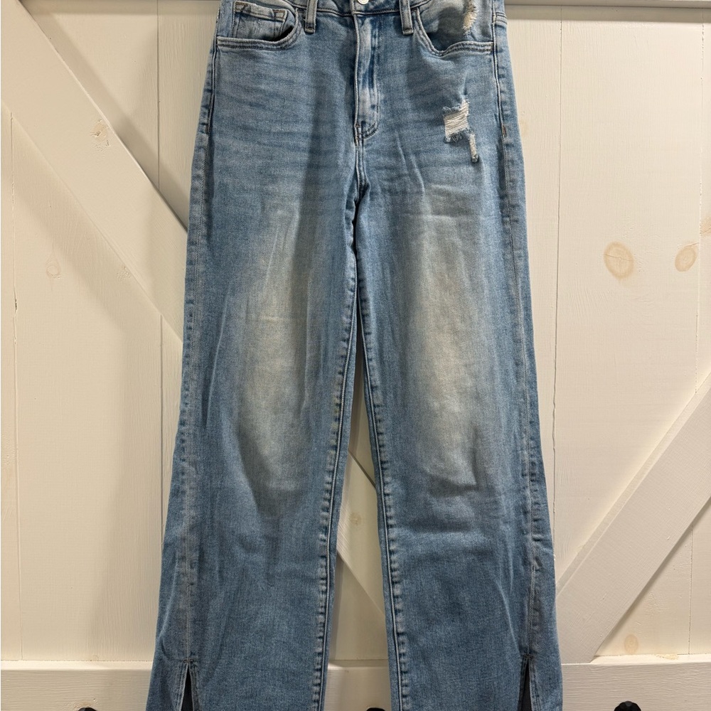 Women's Light Blue Distressed Jeans